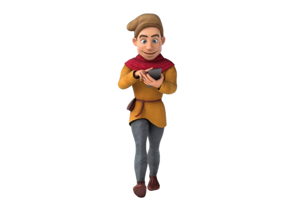 Man Walking With Smartphone original 3D template