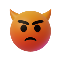 Angry Face With Horns original 3D template