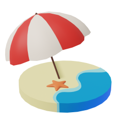 Beach With Umbrella original 3D template