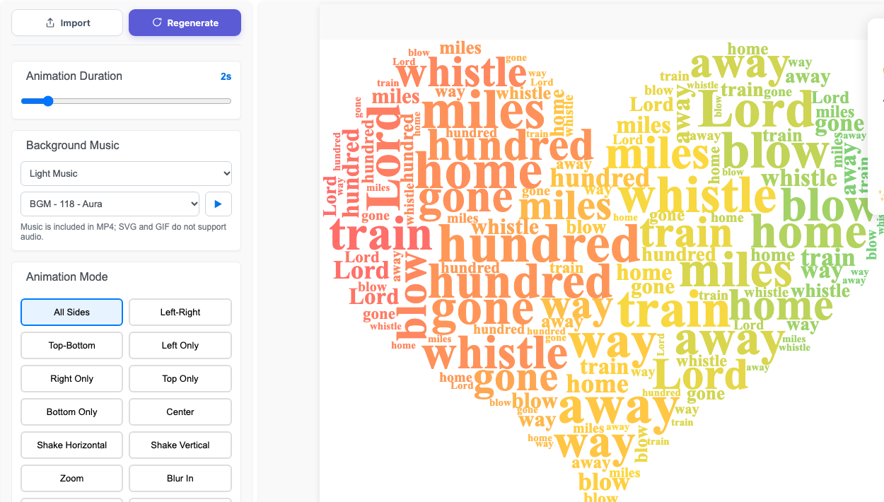 Add Music to an Animated Word Cloud: MP4 Tutorial | Wordcloud.art