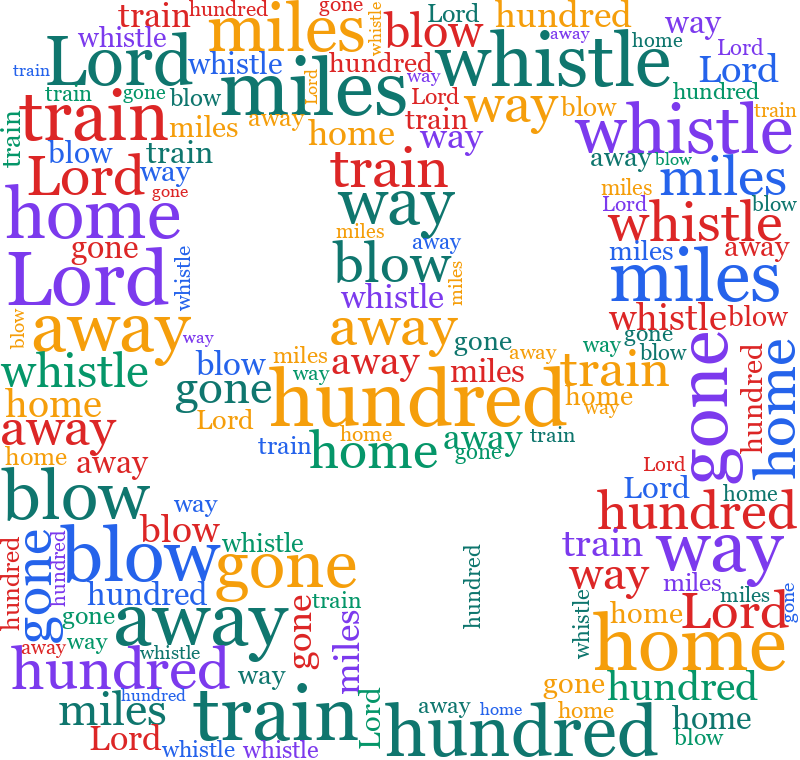 Emoji11 500 Miles random color word cloud