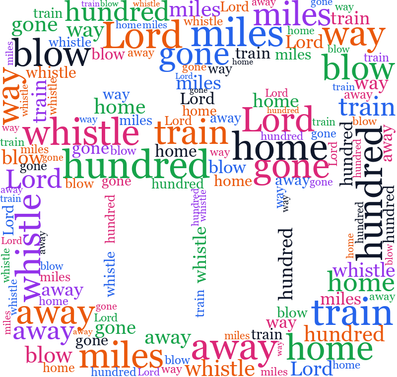 Emoji12 500 Miles random color word cloud
