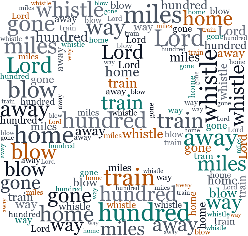 Emoji13 500 Miles random color word cloud