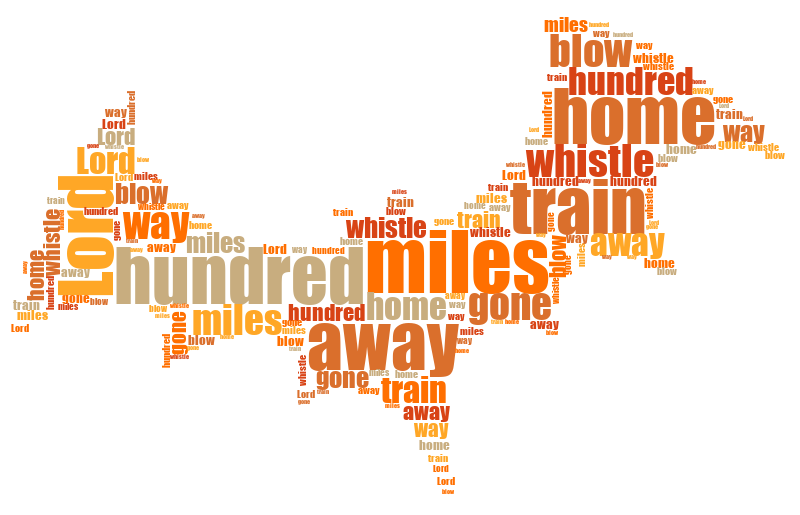 Halloween Bat 500 Miles random color word cloud
