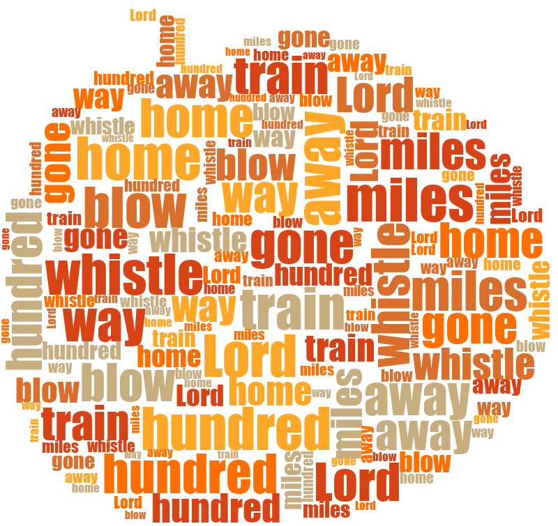 Halloween Pumpkins1 500 Miles random color word cloud