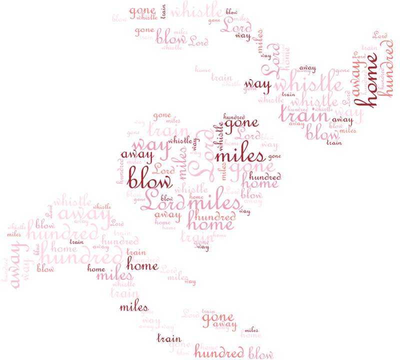 Heart And Hands 500 Miles random color word cloud