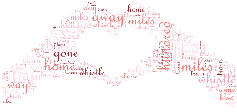 Heart Hands 500 Miles random color word cloud