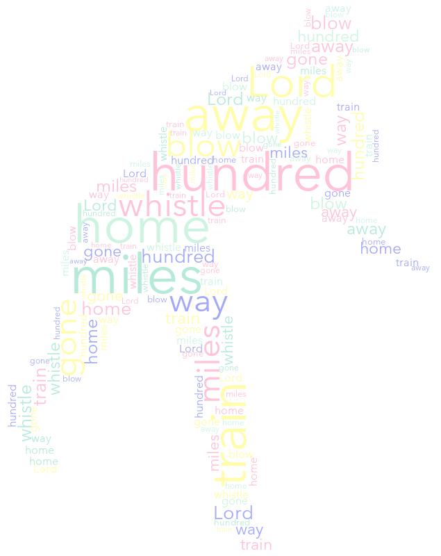 Baseball Silhouette2 500 Miles random color word cloud