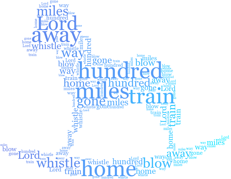 Toy Horse 500 Miles gradient word cloud