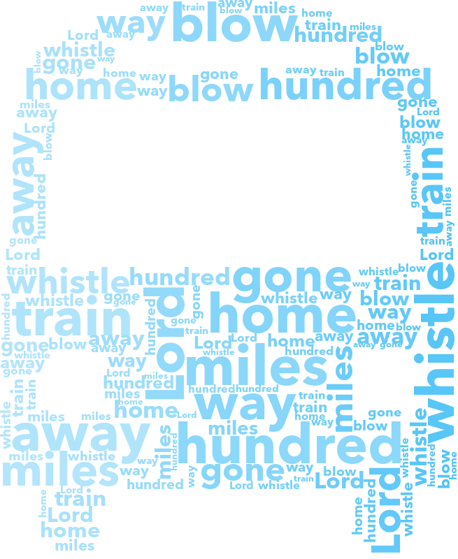 Bus 500 Miles gradient word cloud