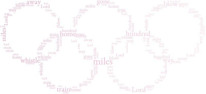 Olympic Rings 500 Miles gradient word cloud