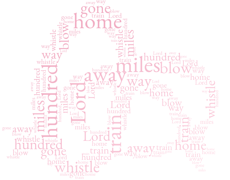 Ringsns 500 Miles gradient word cloud
