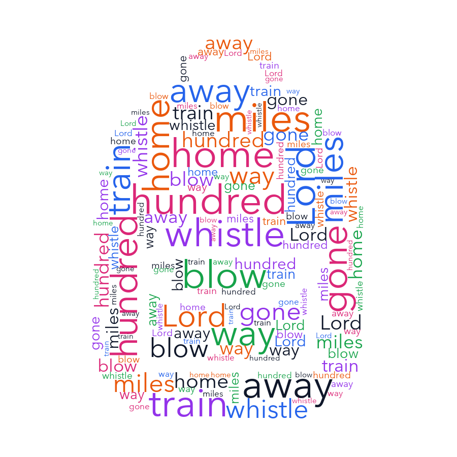 Backpack 180 500 Miles random color word cloud