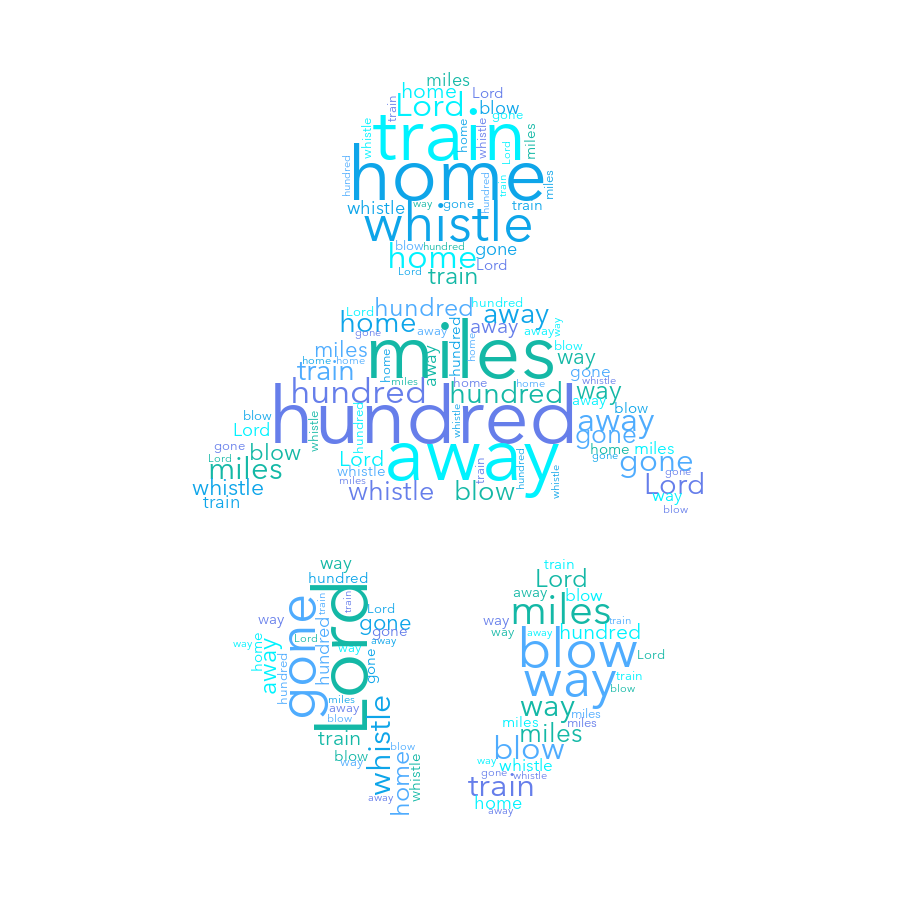 Baby 663 500 Miles random color word cloud