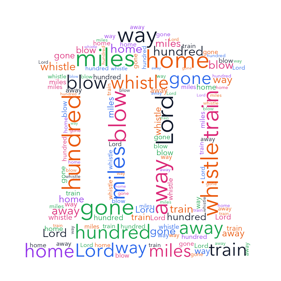Court Building 370 500 Miles random color word cloud